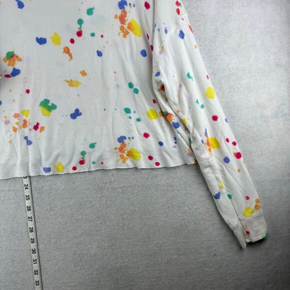 Colsie Long Sleeve Hooded Pullover Sweater Women's Large Paint Splatter Print - Picture 3 of 8